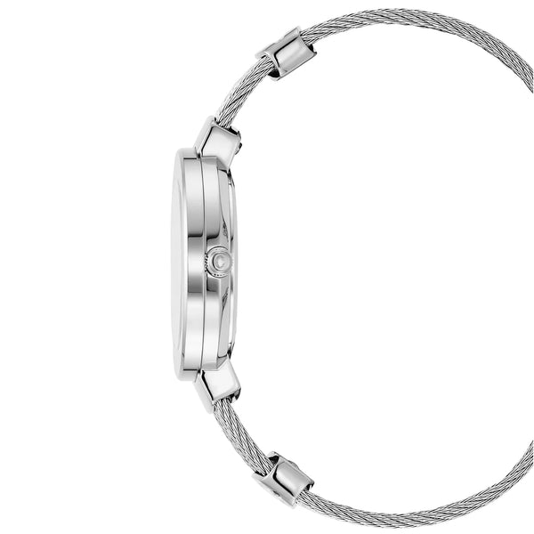 Charriol ST TROPEZ 30MM QUARTZ CALIBRE MOTHER-OF-PEARL WITH 10 DIAMONDS DIAL "CHARRIOL CHARRIOL" BEZEL STEEL CABLE BRACELET Watch