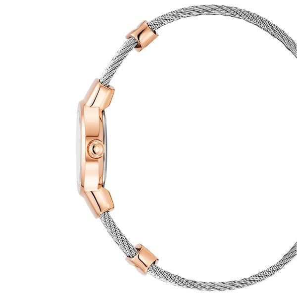 Charriol ST TROPEZ® 20MM QUARTZ CALIBRE MOTHER-OF-PEARL WITH 11 DIAMONDS DIAL STEEL ROSE GOLD PVD BEZEL STEEL CABLE BRACELET Watch