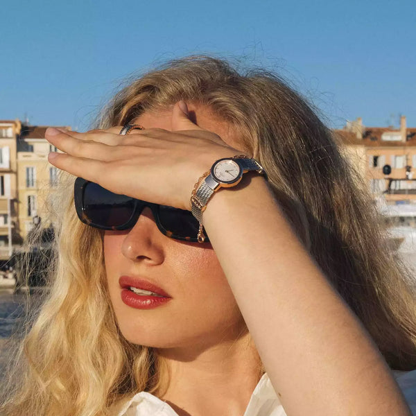 Charriol ST TROPEZ® 20MM QUARTZ CALIBRE MOTHER-OF-PEARL WITH 11 DIAMONDS DIAL STEEL ROSE GOLD PVD BEZEL STEEL CABLE BRACELET Watch