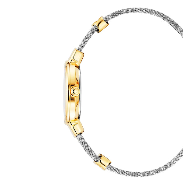 Charriol ST TROPEZ® 25MM QUARTZ CALIBRE MOTHER-OF-PEARL DIAL YELLOW GOLD PVD WITH 36 DIAMONDS BEZEL STEEL CABLE BRACELET & YELLOW GOLD PVD DECORS Watch