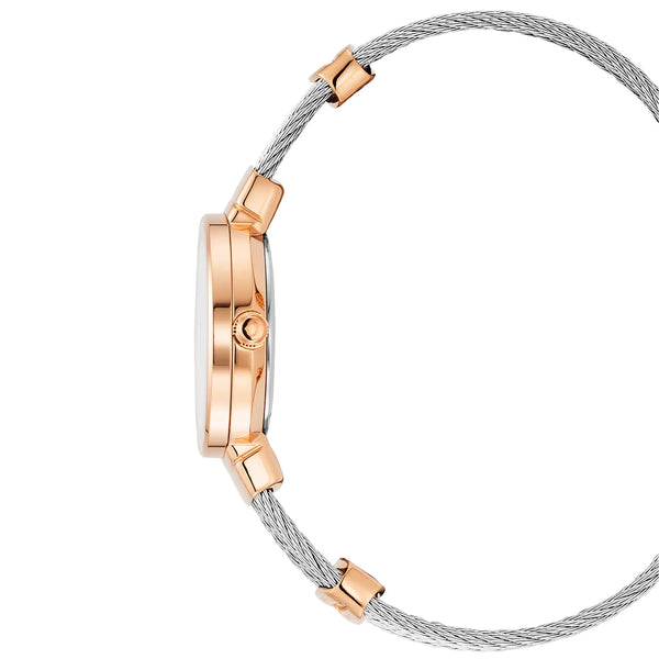 Charriol ST TROPEZ® 25MM QUARTZ CALIBRE MOTHER-OF-PEARL WITH 11 DIAMONDS DIAL ROSE GOLD PVD BEZEL STEEL CABLE BRACELET & ROSE GOLD PVD DECORS Watch