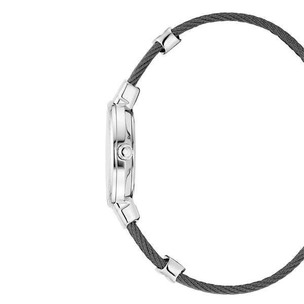 Charriol ST TROPEZ® 25MM QUARTZ CALIBRE WHITE MOTHER-OF-PEARL WITH ROMAN NUMERALS DIAL STEEL BEZEL STEEL BLACK PVD CABLE BRACELET Watch