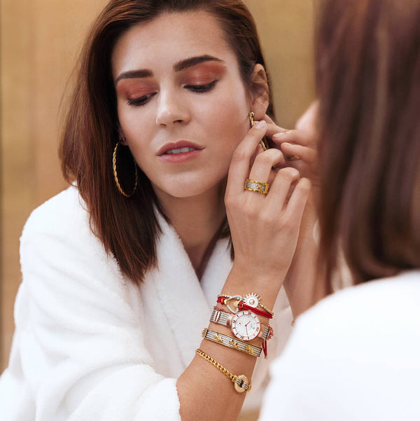 Charriol ST TROPEZ® 30MM QUARTZ CALIBRE MOTHER-OF-PEARL WITH 10 DIAMONDS DIAL MOTHER-OF-PEARL BEZEL STEEL CABLE BRACELET & ROSE GOLD PVD DECORS Watch