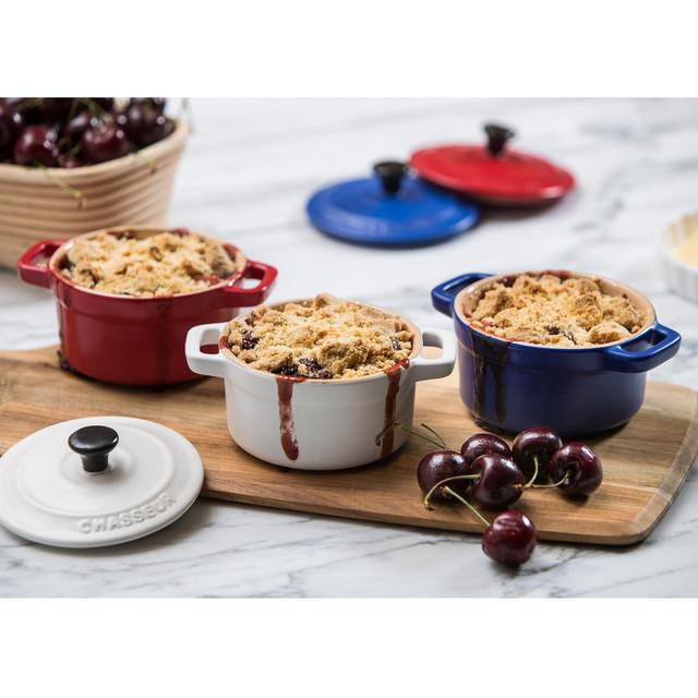 chasseur 3-Piece Mini Cocotte Set Matte Finish - Blue / White / Red