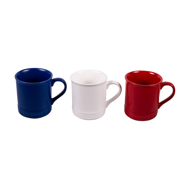 Chasseur 3-Piece Mug Set Matte Finish - Blue / White / Red