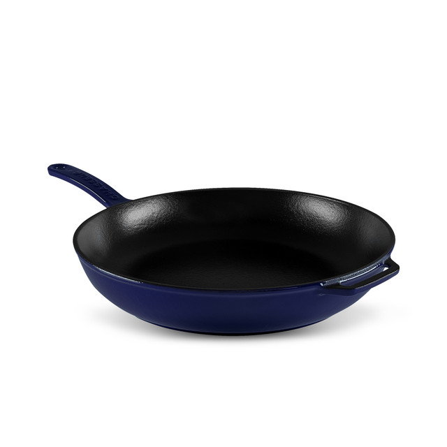 Chasseur Fry Pan With Cast Handle 28cm French Blue