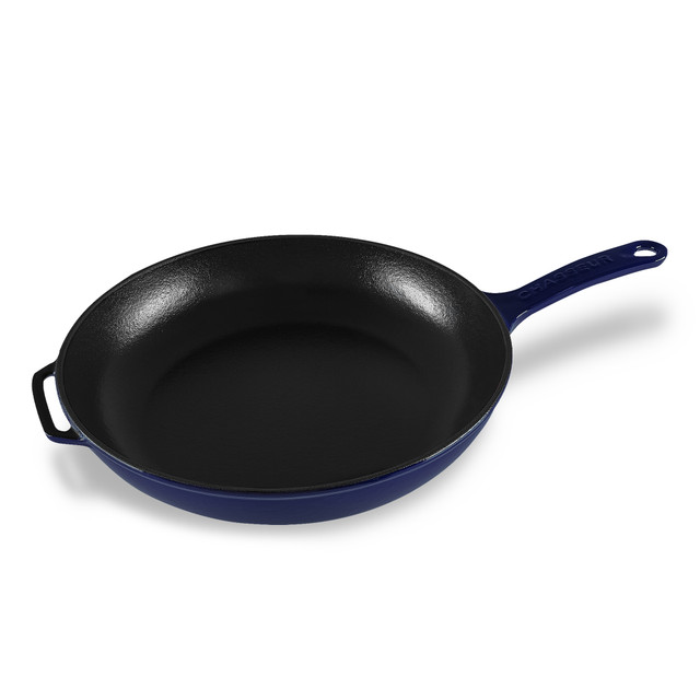 Chasseur Fry Pan With Cast Handle 28cm French Blue
