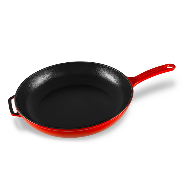 Chasseur Fry Pan With Cast Handle 28cm Inferno Red