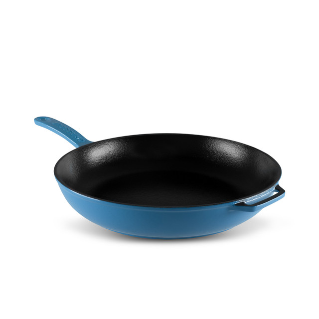 Chasseur Fry Pan With Cast Handle 28cm Sky Blue