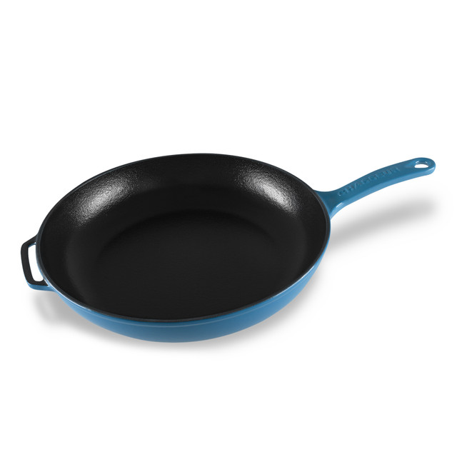 Chasseur Fry Pan With Cast Handle 28cm Sky Blue