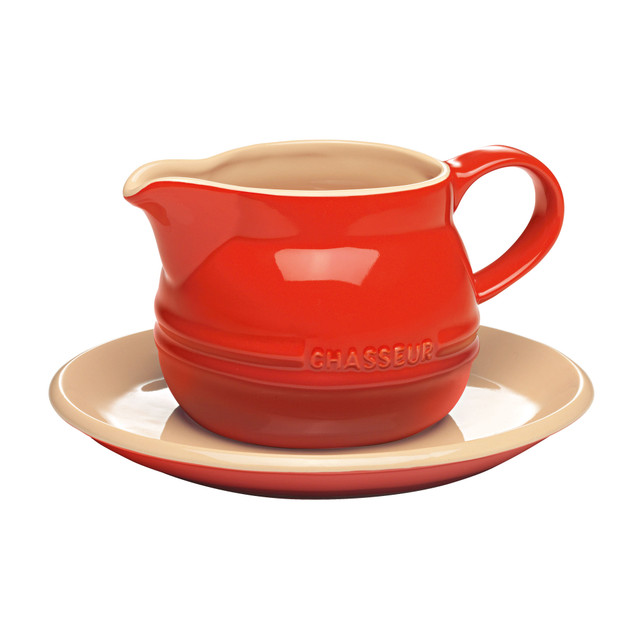chasseur Gravy Boat 450ml with Saucer Red