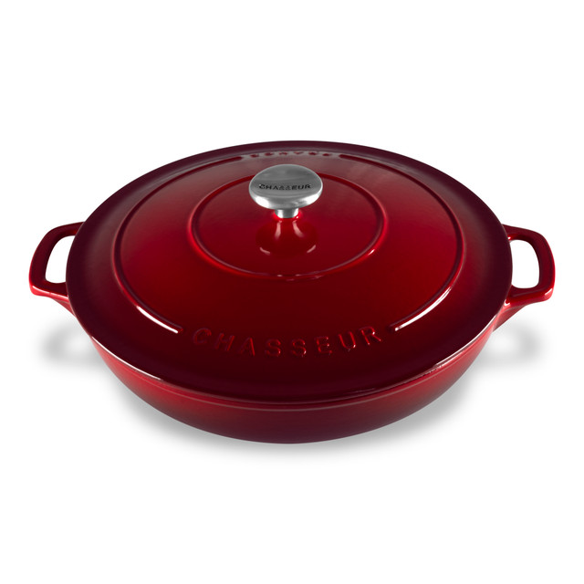 chasseur Low Round Casserole 30cm/2.5L Bordeaux