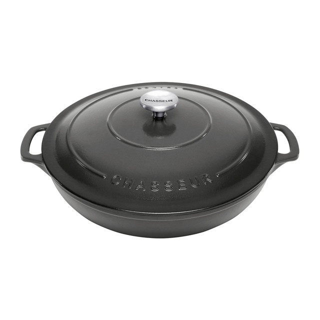 chasseur Low Round Casserole 30cm/2.5L Caviar