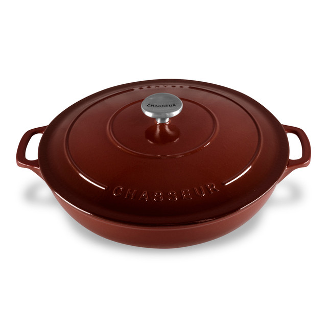 chasseur Low Round Casserole 30cm/2.5L Chocolat