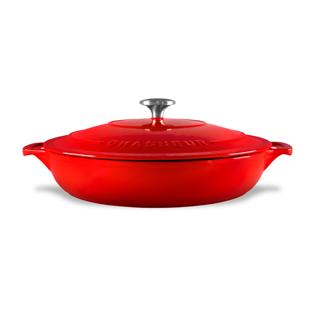 Chasseur Low Round Casserole 30cm/2.5L Inferno Red