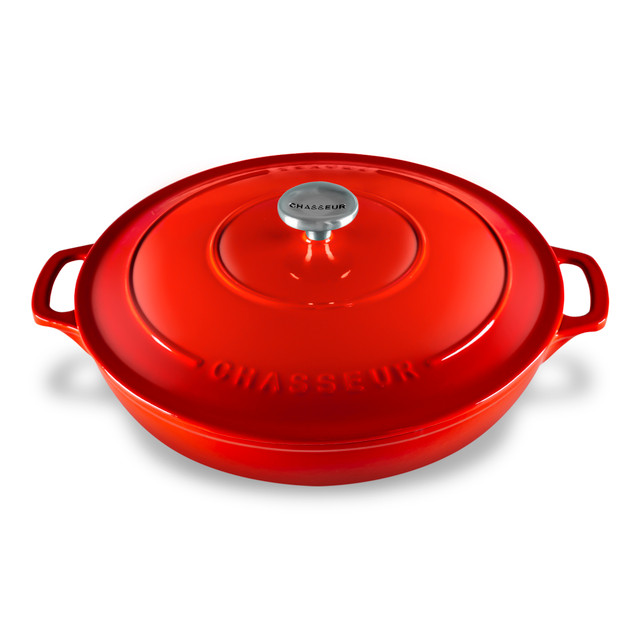 chasseur Low Round Casserole 30cm/2.5L Inferno Red
