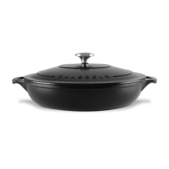 Chasseur Low Round Casserole 30cm/2.5L Matte Black