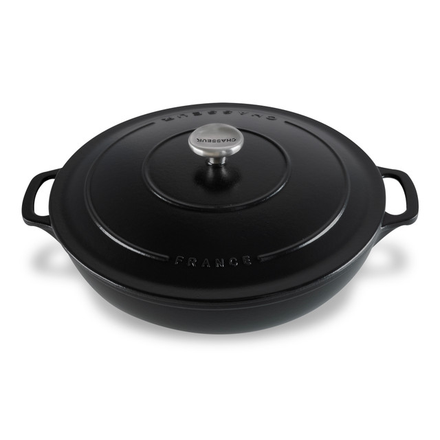 chasseur Low Round Casserole 30cm/2.5L Matte Black
