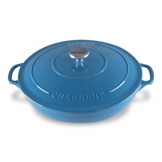 chasseur Low Round Casserole 30cm/2.5L Sky Blue