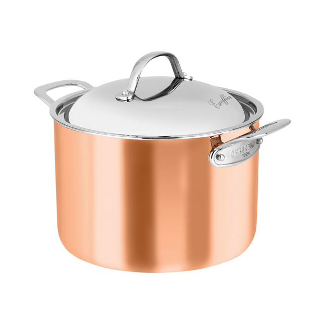 chasseur Escoffier Induction Stock Pot 24 x 17/7 Litre Copper