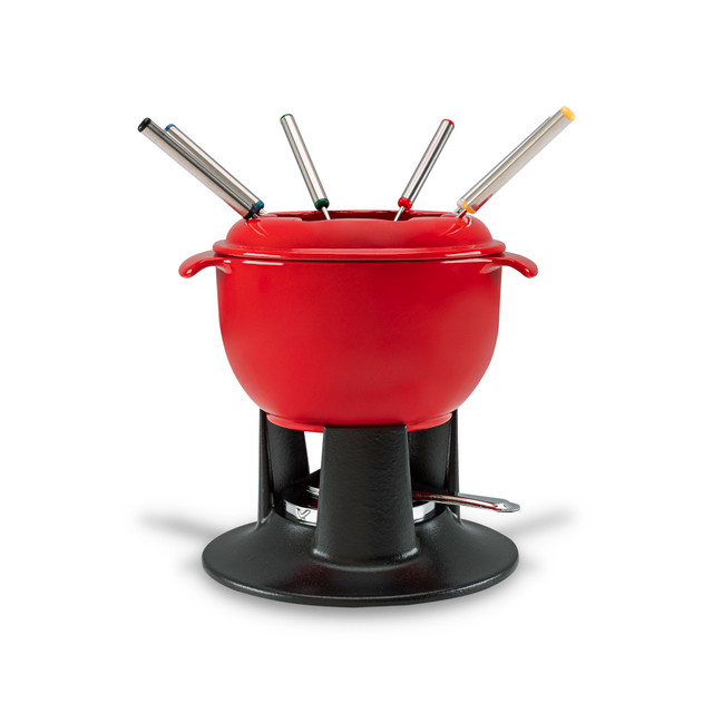 Chasseur Fondue Set 21cm/1.4L Cast Iron Federation Red