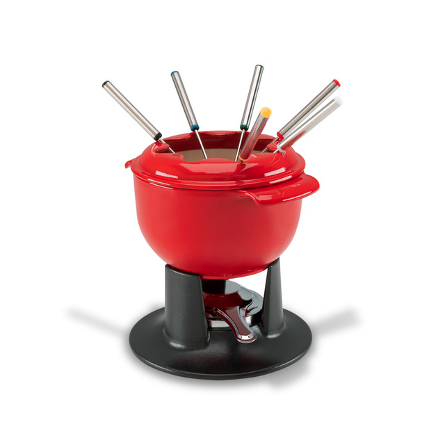 Chasseur Fondue Set 21cm/1.4L Cast Iron Federation Red