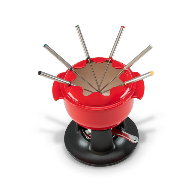 chasseur Fondue Set 21cm/1.4L Cast Iron Federation Red