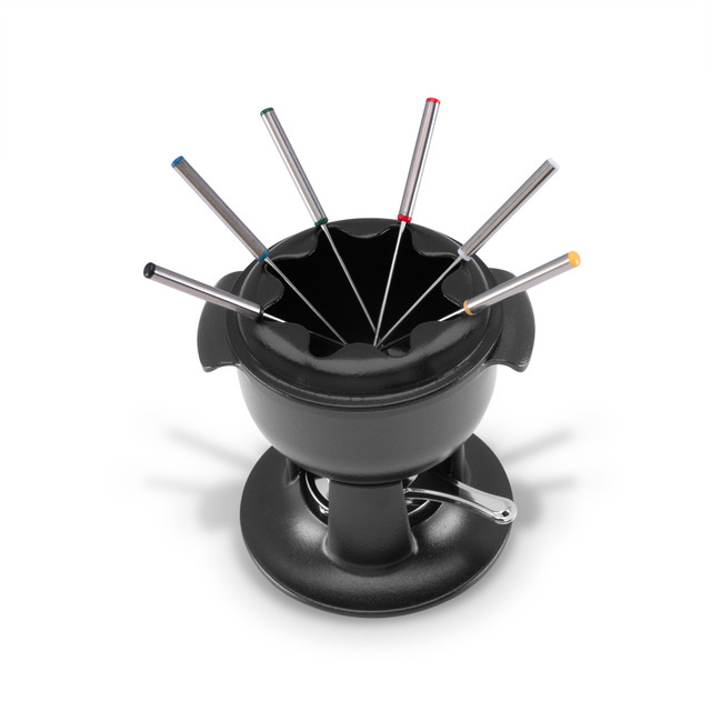chasseur Fondue Set 21cm/1.4L Cast Iron Matte Black