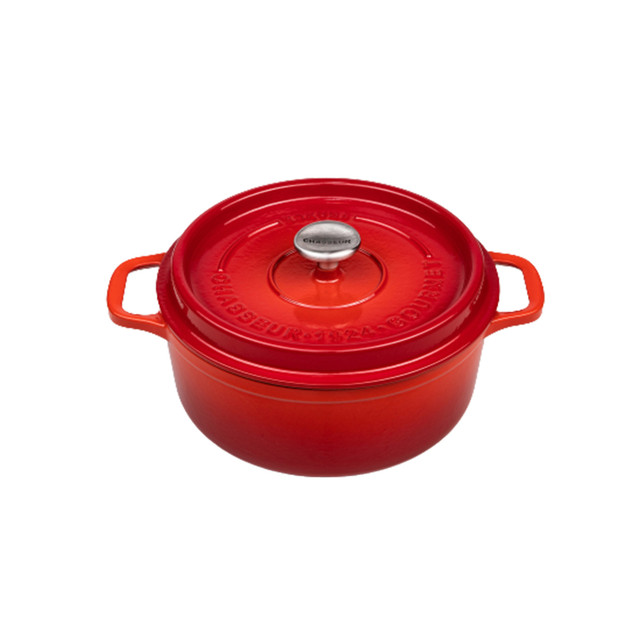 chasseur Gourmet Round French Oven 24cm/4 Litre Cast Iron Crimson