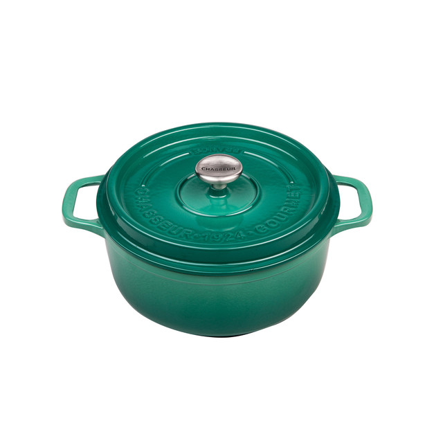 chasseur Gourmet Round French Oven 24cm/4 Litre Cast Iron Jade