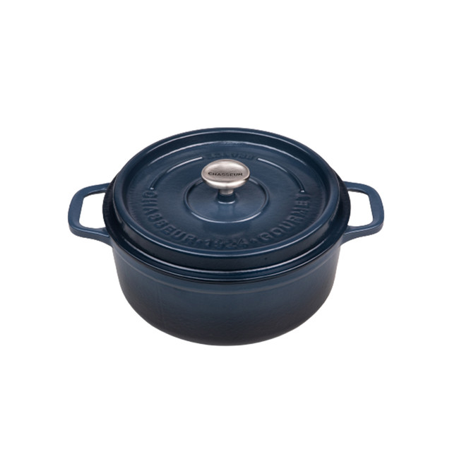 Chasseur Gourmet Round French Oven 24cm/4 Litre Cast Iron Midnight Blue