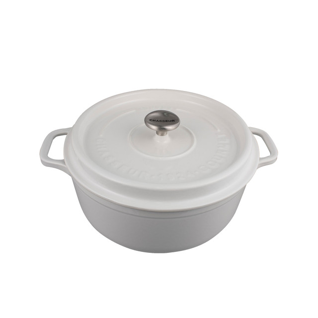 chasseur Gourmet Round French Oven 24cm/4 Litre Crisp White