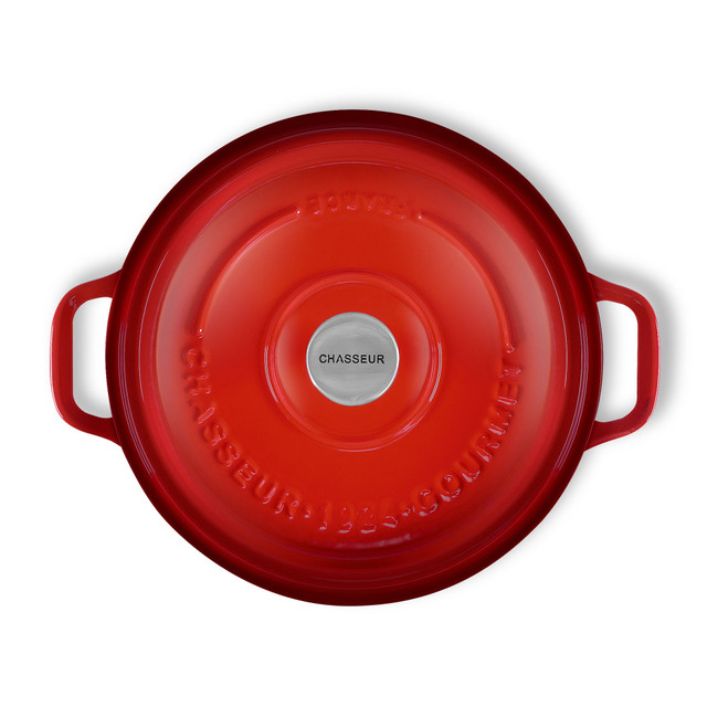 chasseur Gourmet Round French Oven 26cm/5 Litre Cast Iron Crimson