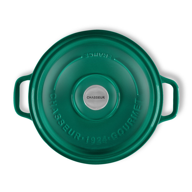 chasseur Gourmet Round French Oven 26cm/5 Litre Cast Iron Jade