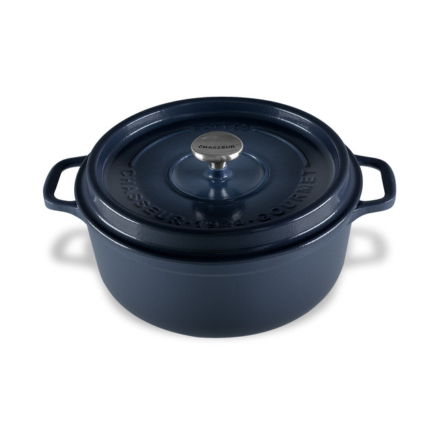 Chasseur Gourmet Round French Oven 26cm/5 Litre Cast Iron Midnight Blue