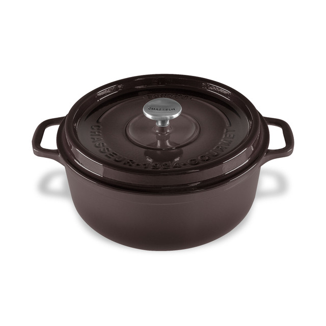 Chasseur Gourmet Round French Oven 26cm/5 Litre Cast Iron Storm Grey