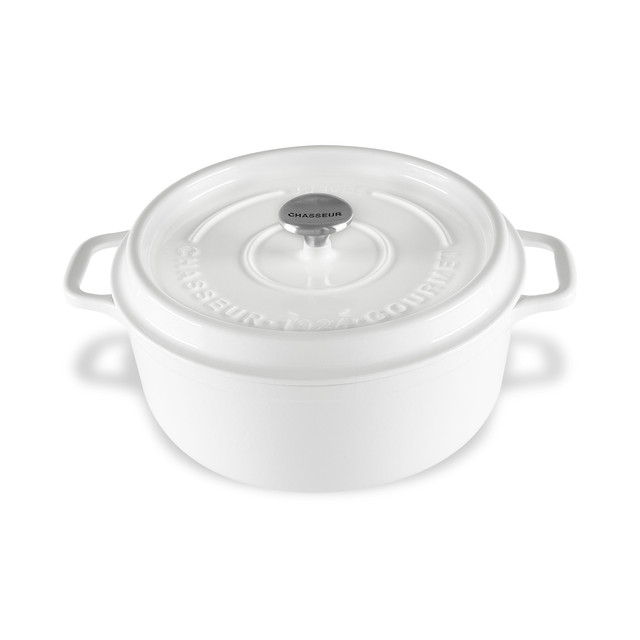 Chasseur Gourmet Round French Oven 26cm/5 Litre Crisp White