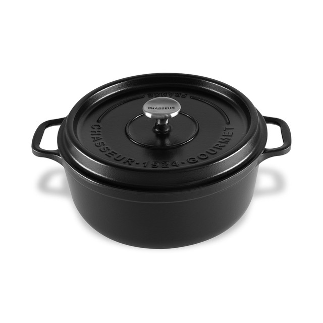 Chasseur Gourmet Round French Oven 26cm/5 Litre Satin Black