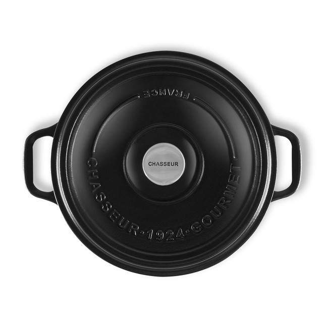 chasseur Gourmet Round French Oven 26cm/5 Litre Satin Black
