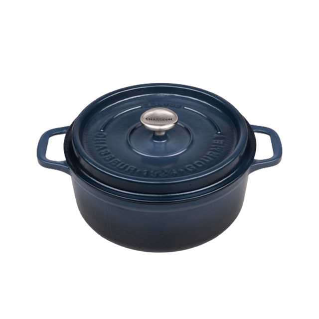 Chasseur Gourmet Round French Oven 28cm/6.1 Litre Cast Iron Midnight Blue