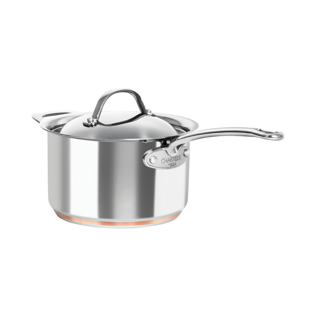 chasseur Le Cuivre 20 x 12cm/3.4L Saucepan with Lid and Helper Handle