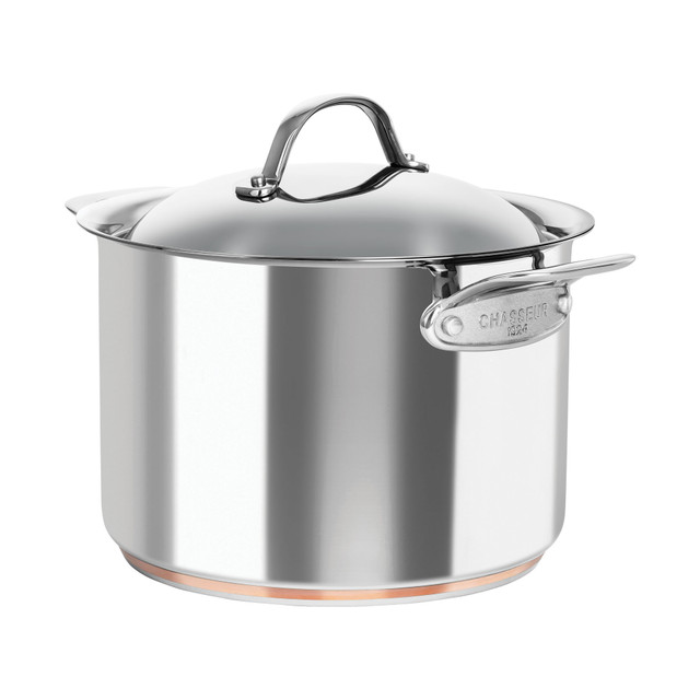 chasseur Le Cuivre 24 x 17cm/7.6L Stock Pot with Lid