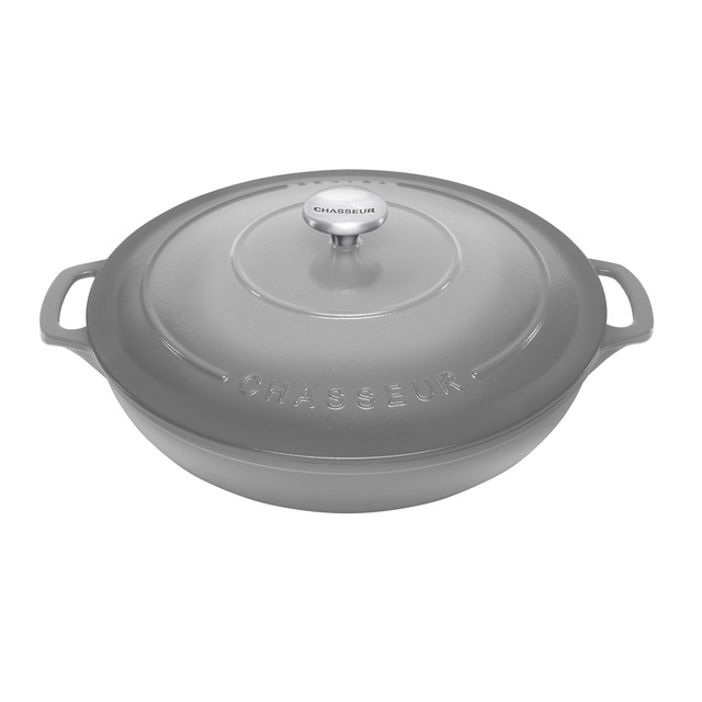 chasseur Low Round Casserole 30cm/2.5 Celestial Grey