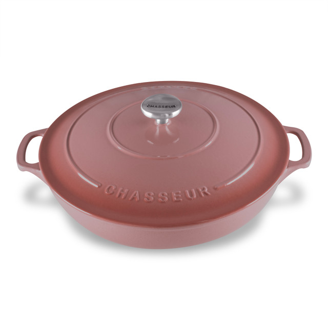 chasseur Low Round Casserole 30cm/2.5 Litre Rosewood