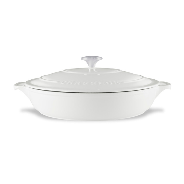 Chasseur Low Round Casserole 30cm/2.5L Brilliant White