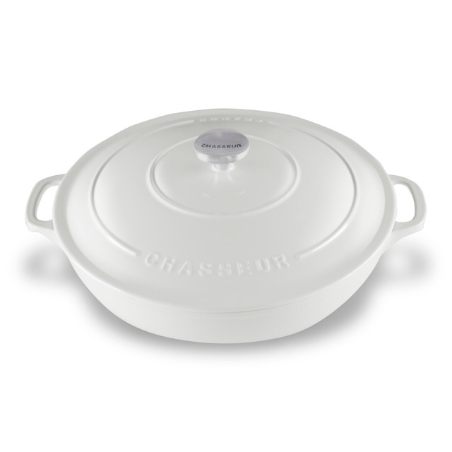 chasseur Low Round Casserole 30cm/2.5L Brilliant White
