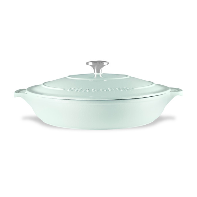 Chasseur Low Round Casserole 30cm/2.5L Duck Egg Blue