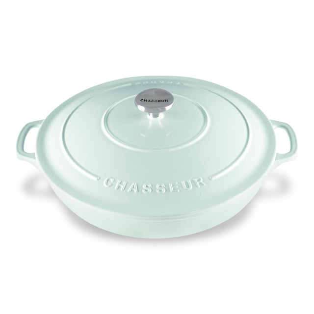 chasseur Low Round Casserole 30cm/2.5L Duck Egg Blue