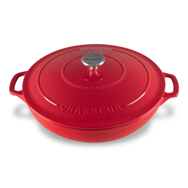 chasseur Low Round Casserole 30cm/2.5L Federation Red