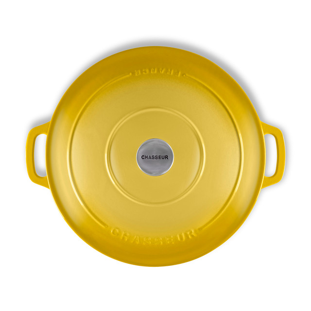 Chasseur Low Round Casserole 30cm/2.5L Lemon Yellow